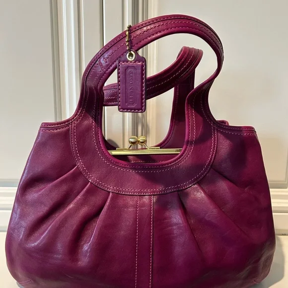 Coach | Bags | Coach Ergo Kiss Lock Rose Pink Patent Leather
